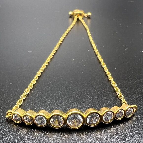 KATE Spade Bezel Set Crystal Bracelet Adjustable Like New - Picture 1 of 9
